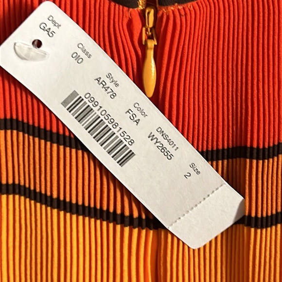 NWT J. Crew Pleated Tea Length Ruffle Bright Preppy Striped Skirt - Picture 7 of 13